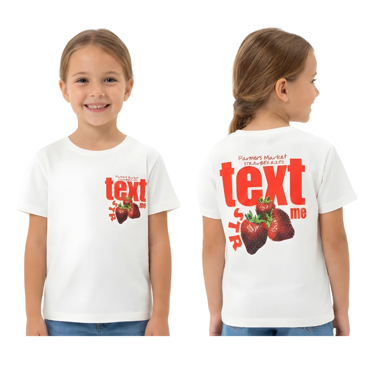 5-8 YAŞ KIZ VİSKON TEXT ME ÇİLEKLİ BADİ