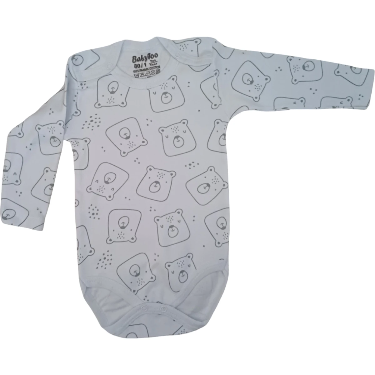 BABYTOO BUYUK NOKTALI AYİ DESENLİ UZUN KOLLU BADİ