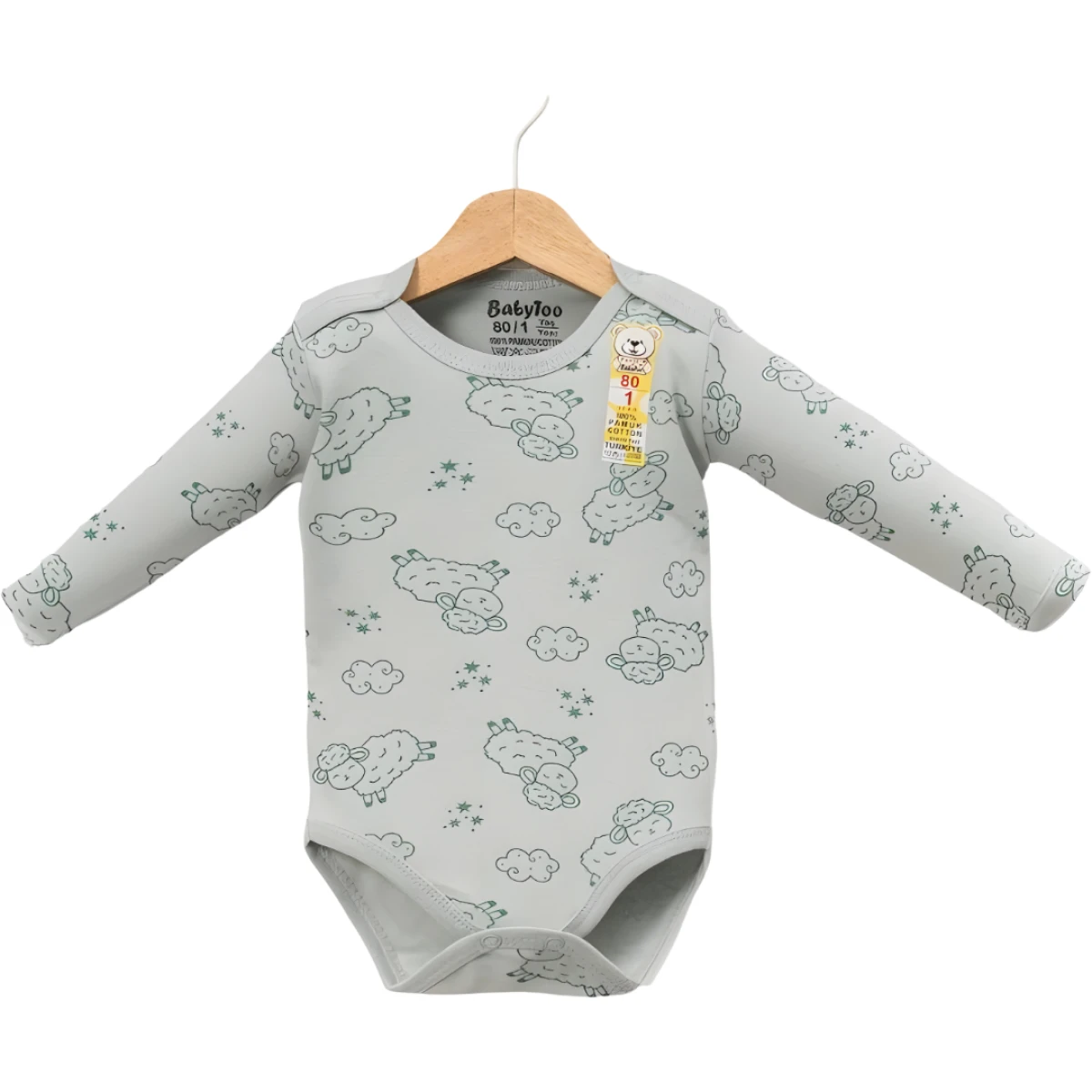 BABYTOO KÜÇÜK KUZU DESENLİ UZUNKOL BADİ