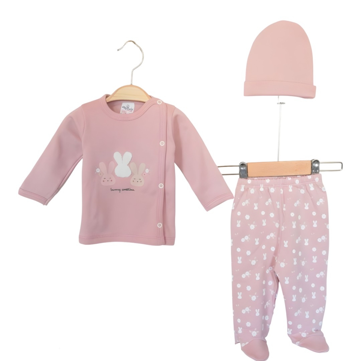 BUNNY BASKILI SÜZENELİ ELDİVENLİ ZIBIN TAKIMI