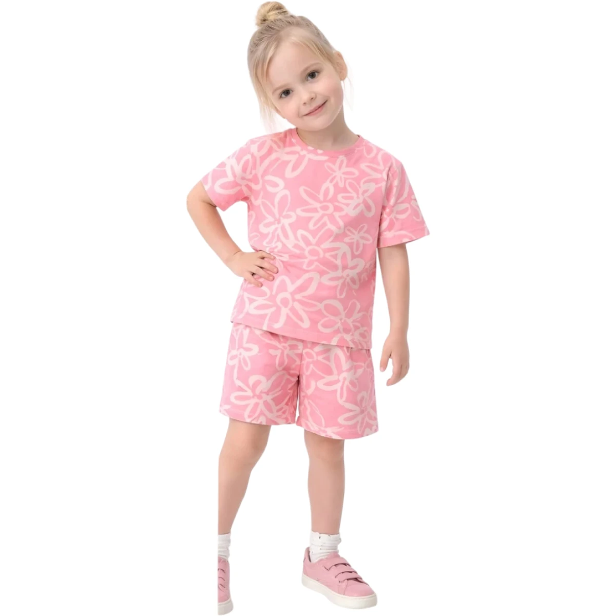 BÜYÜK ÇİÇEKLER ŞORTLU 2Lİ TAKIM