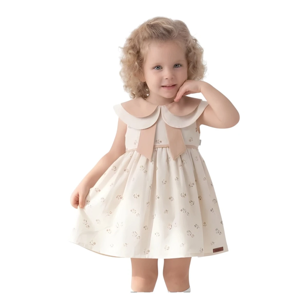 ÇİFT BEBE YAKA AYLIK ELBİSE