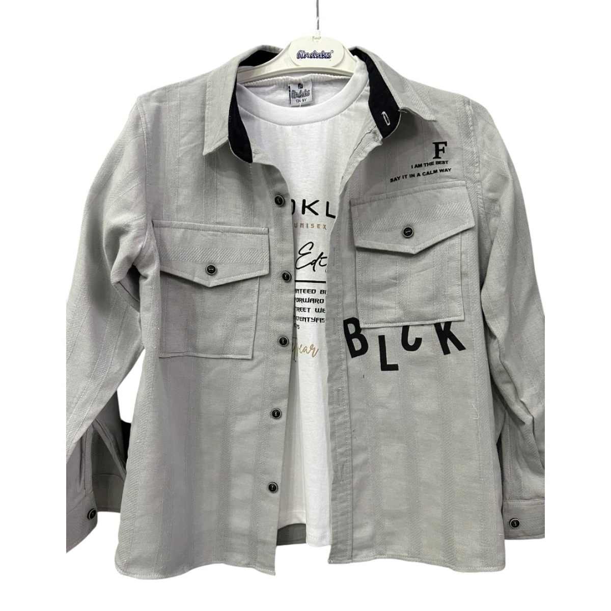 ÇİFT ÇEPLİ İKİLİ KETEN GÖMLEK