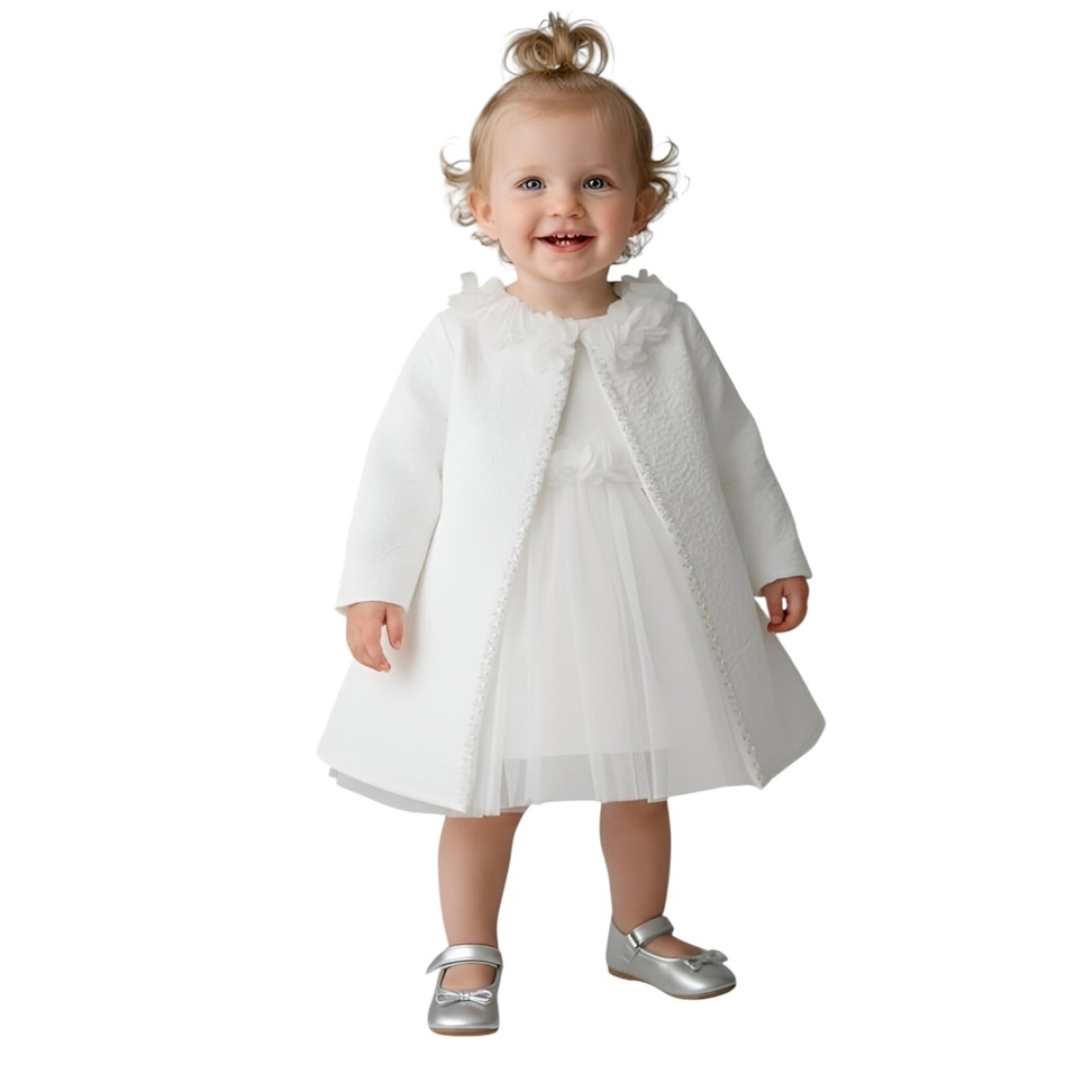 GOFRE YAKA ÇİÇEKLİ MANTOLU