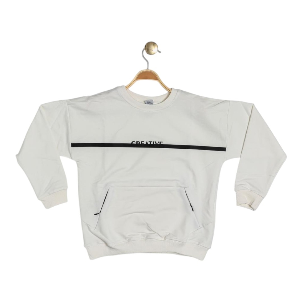 KANGURU CEPLİ FERMUAR DETAYLI SWEATSHİRT