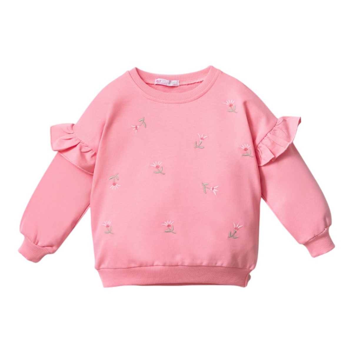 KIZ İKİİP CİCEK NAKIŞLI TEK SWEAT