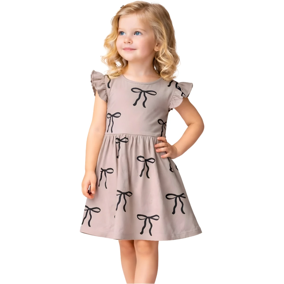 KURDALE BASKILI ELBİSE 2-5 YAŞ