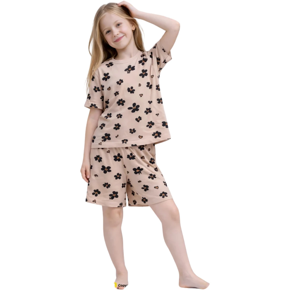 LEOPAR ÇİÇEK ŞORTLU 2Lİ TAKIM