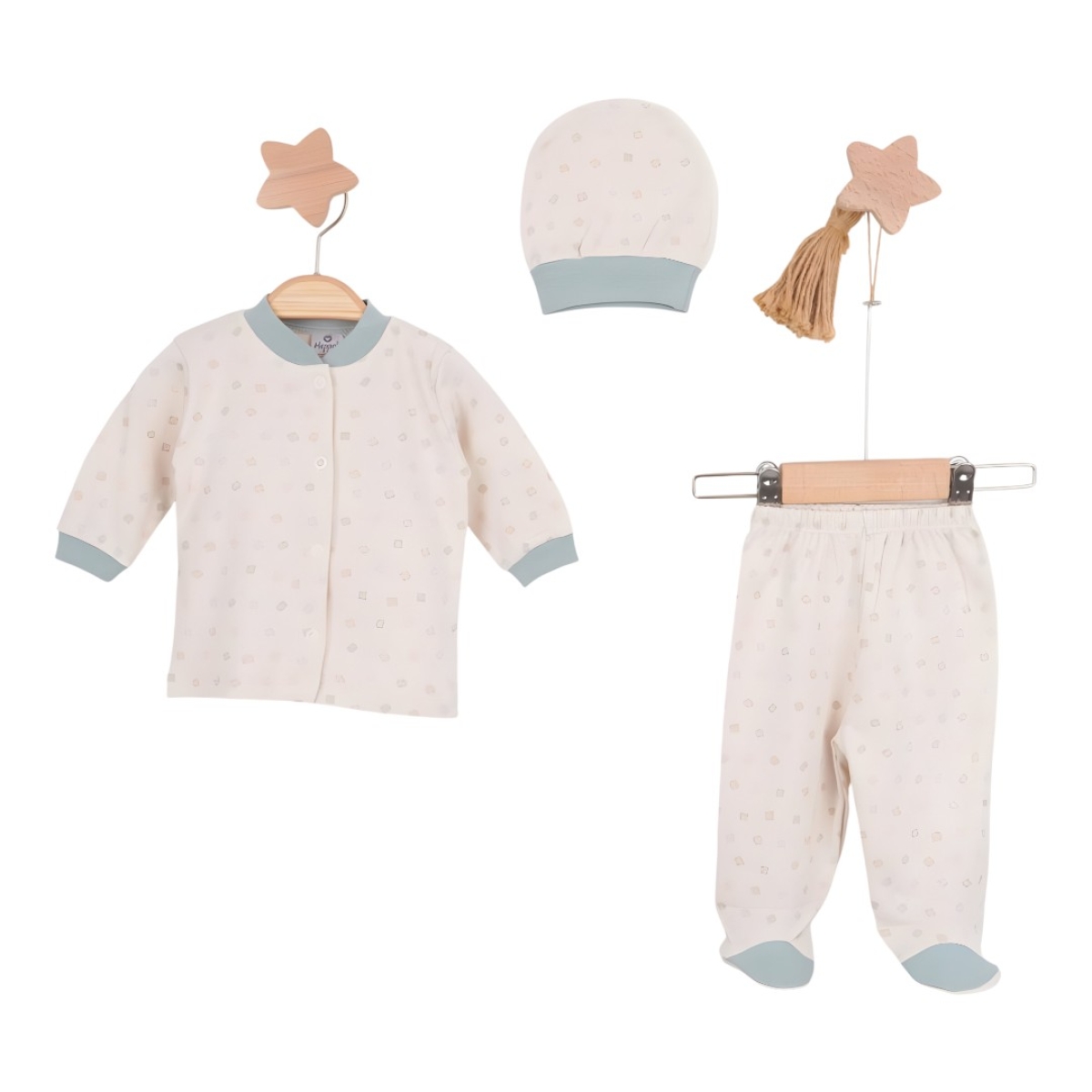 PUANLI ÖNDEN AÇIK ŞAPKALI PATİKLİ ZIBIN TAKIMI