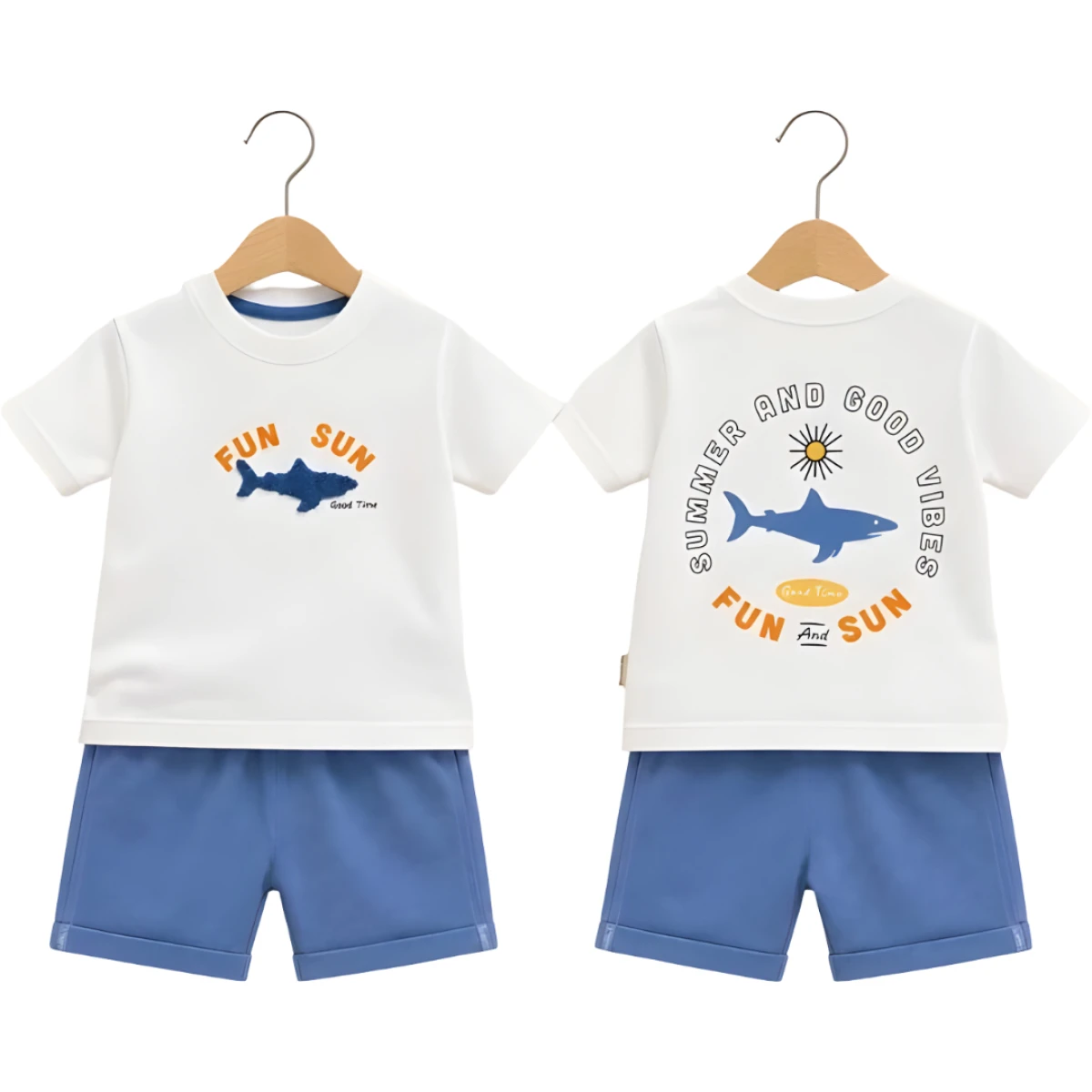 SHARK BASKILI SÜZENELİ ERKEK ŞORTLU TAKIM