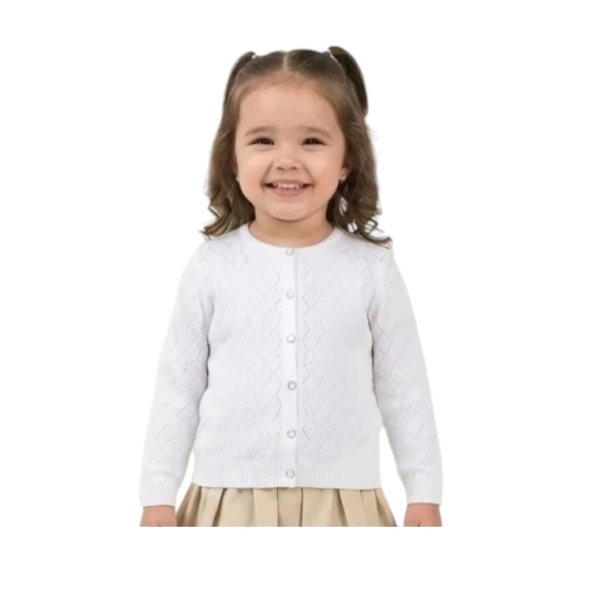 TRİKO BAKLAVA DESENLİ KIZ ÜST