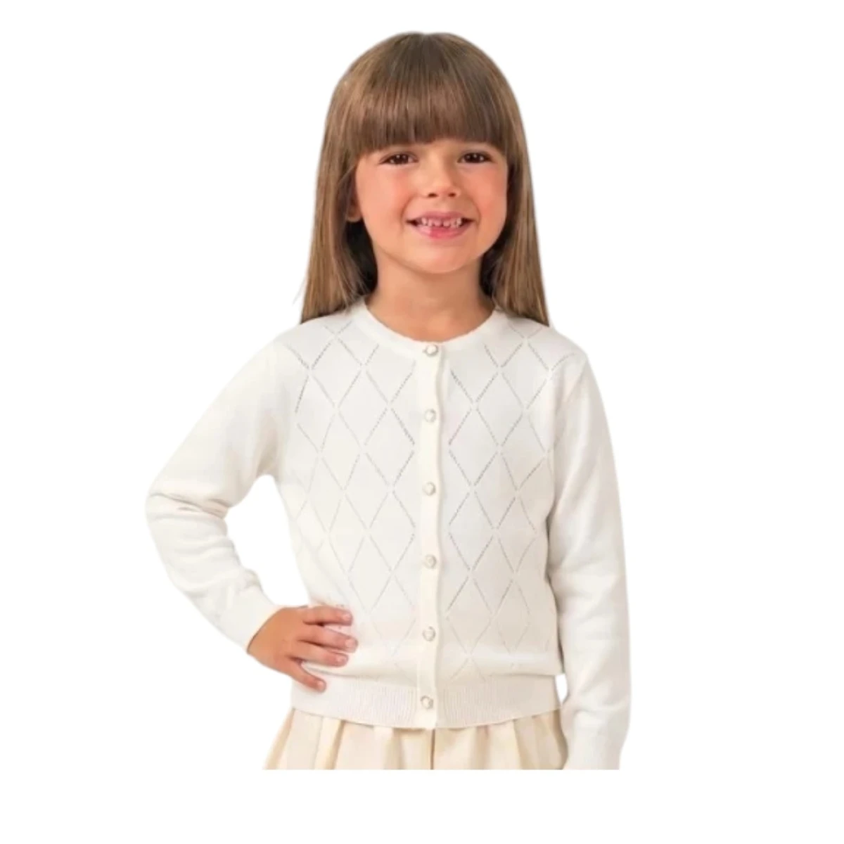 TRİKO ÜÇGEN NAKIŞLI KIZ ÜST