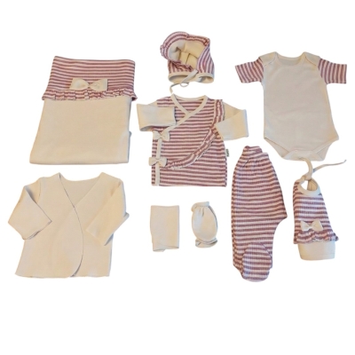 10PARÇA ZIBIN SETİ  RAPORLU ÇİZGİLİ