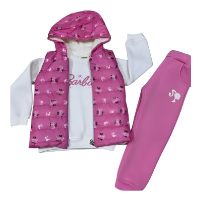 3İP BARBİYE KIZ YELEKLİ TAKIM