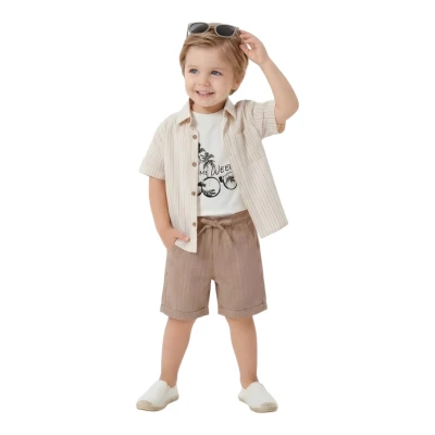 3’LÜ TAKIM KETEN ÇİZGİLİ GÖMLEK