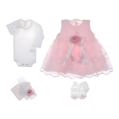 4 PARÇA MEVLÜTLÜK KIZ ELBİSE SETİ