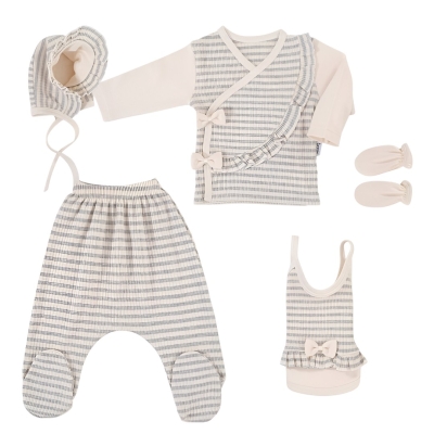 5 PARÇA ZIBIN SETİ RAPORLU ÇİZGİLİ