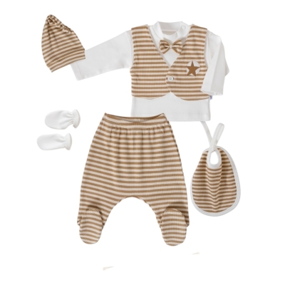 5 PARÇA ZIBIN SETİ RAPORLU ÇİZGİLİ ERKEK