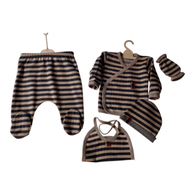 5\'Lİ ZIBIN SETİ - JAKARLI ÇİZGİLİ