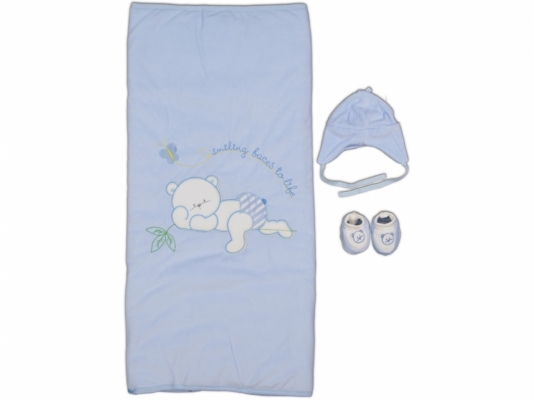 KADİFE BATTANİYE SET BEBE AYI  0189101