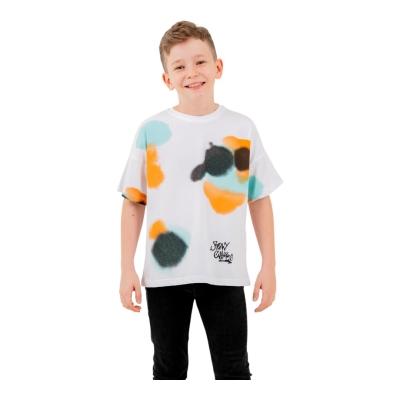 9-12YAŞ ERK STAY YUVARLAK DESENLİ TİŞÖRT