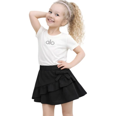 ALO TAŞLI FIRFIRLI ŞORT ETEKLİ KIZ TAKIM