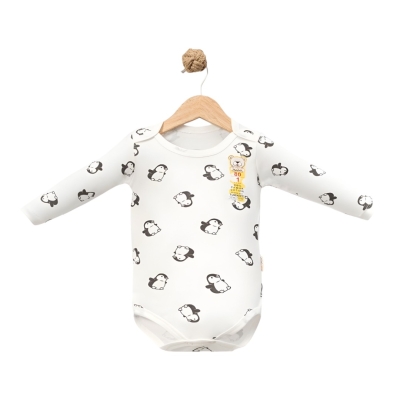 BABYTOO BUYUK PENGUEN DESENLİ UZUN KOLLU BADİ