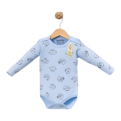 BABYTOO BUYUK SEVİMLİ SURAT DESENLİ UZUN KOLLU BAD