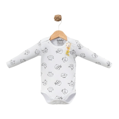 BABYTOO KUCUK SEVİMLİ SURAT DESENLİ UZUN KOLLU BAD