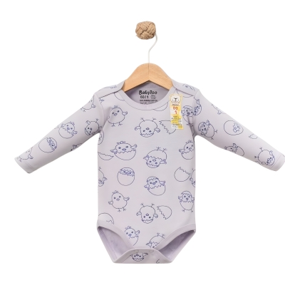 BABYTOO KUCUK YENİ CİVCİV DESENLİ UZUN KOLLU BADİ