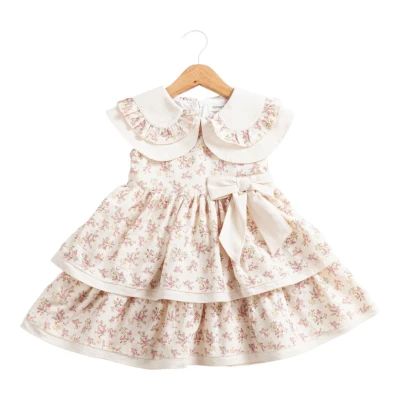 BEBE YAKA ETEĞİ KATLI ELBİSE