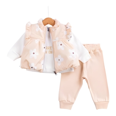 BEBELLOVE ÇİÇEKLİ KIZ YELEK