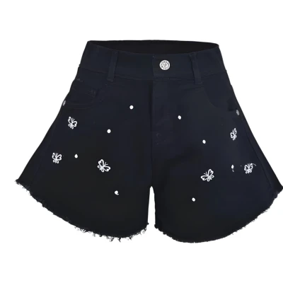 BENEKLİ KELEBEK PÜSKÜLLÜ PMKLU KOT ŞORT