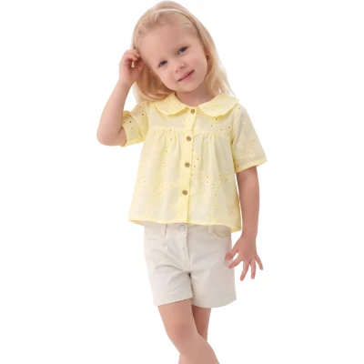 BRODE GÖMLEK GABARDİN ŞORT KIZ TAKIM