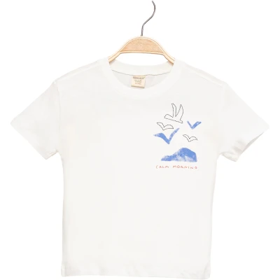 CALM MORNING KUŞ BASKILI TİŞÖRT