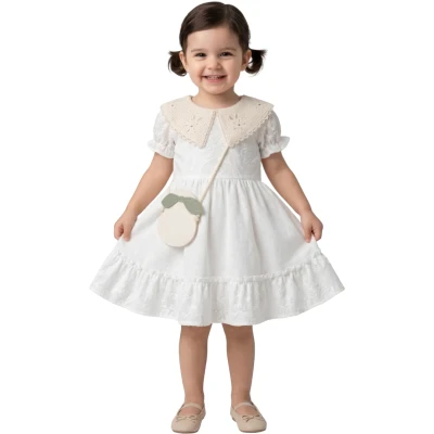 ÇANTALI YAKALI ELBİSE