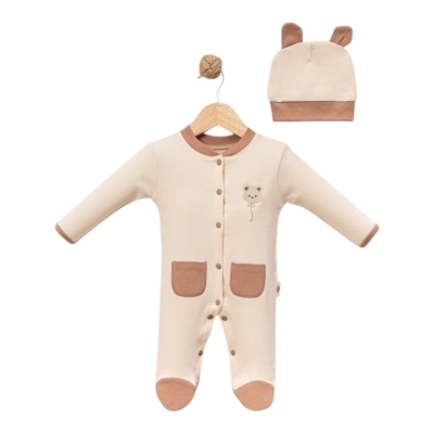 CEPLİ AYICIK NAKIŞLI 2 Lİ TULUM VE ŞAPKA