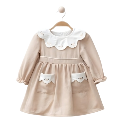 CEPLİ NAKIŞLI KETEN ELBİSE