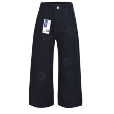 ÇİÇEK APLİKELİ PAMUKLU KOT PANT