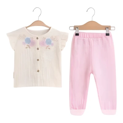 ÇİÇEK DESENLİ TAŞLI KIZ MÜSLİN TAKIM