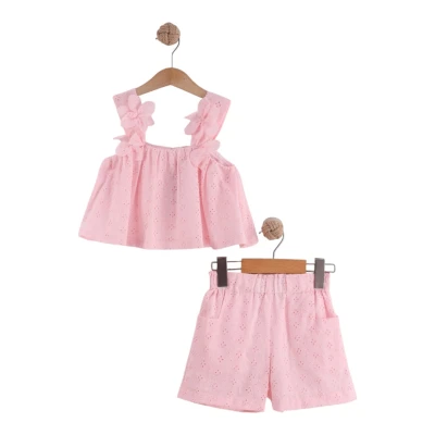 ÇİÇEKLİ BRODEŞORTLU TAKIM