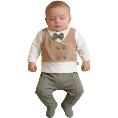 ÇİZGİLİ JAKARLI YELEKLİ ERKEK ZIBIN