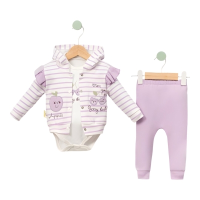 ÇİZGİLİ KIZ HIRKALI 3 LÜ TAKIM