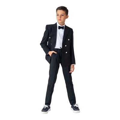 ÇİZGİLİ KRUVAZE CEKETLİ TAKIM