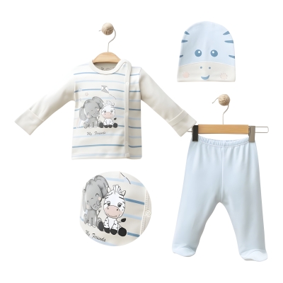 ÇİZGİLİ ZÜRAFA BASKILI 3 LÜ SET