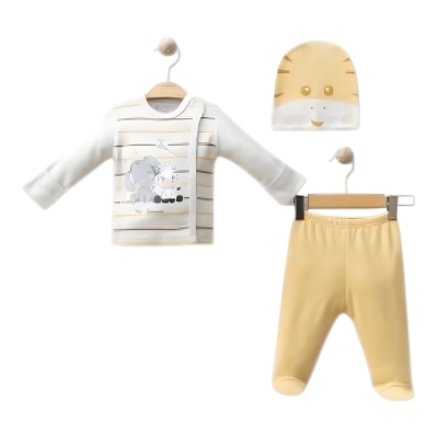 ÇİZGİLİ ZÜRAFA BASKILI 3 LÜ SET