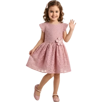 DANTELLİ GÜLLÜ ELBİSE