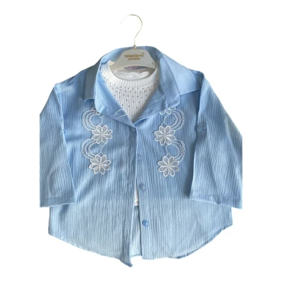 DANTELLİ İKİLİ KIZ GÖMLEK