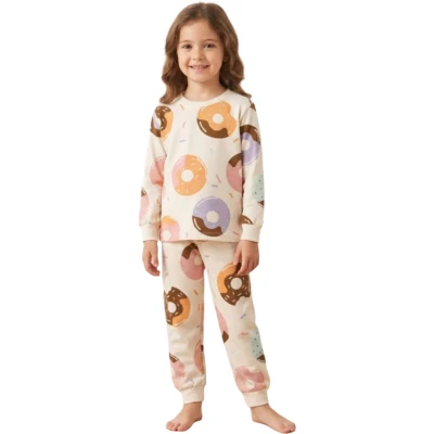 DONUTLU KIZ PİJAMA TAKIM