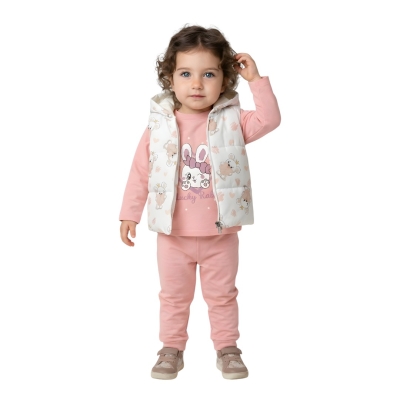 ELYAFLI YELEKLİ KIZ 3 LÜ TAKIM